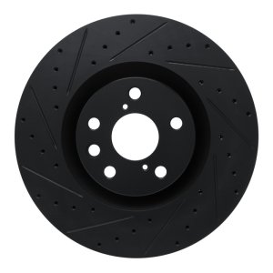 Lexus IS Brake Rotor (1) - Front - R1 Concepts - Drilled & Slotted - Black - `11-`25 Lexus IS Brake Rotor (1) - Front - R1 Concepts - Drilled & Slotted - Black - `11-`25